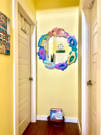 Look down! We have a few books for the kids and games are stored in the cabinet below TV.