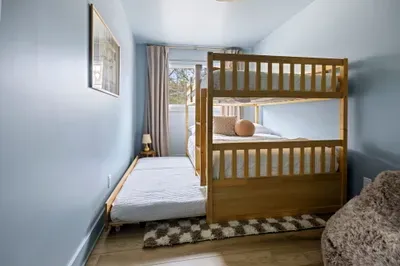 frenchbluebunkroomwithcheckeredrug