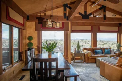 Dining area offers amazing views too!