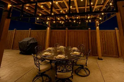 Patio Dining with Ambient Lighting