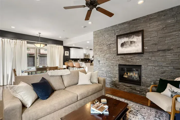 Comfortable Living Room with Fireplace