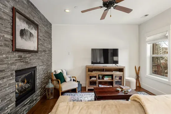 Comfortable Living Room with Fireplace