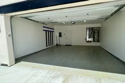 2-car garage with storage for bikes