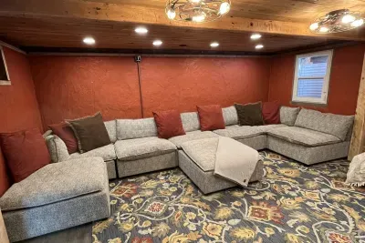 Comfortable Entertaining Space in the Basement with Extra Beds!