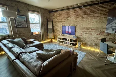 Comfortable Leather Sectional & Smart TV