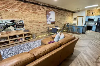 Comfortable Leather Sectional & Smart TV