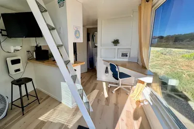 Ladd to the lofted bedroom area