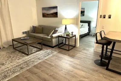 Bedroom is just off the living room area