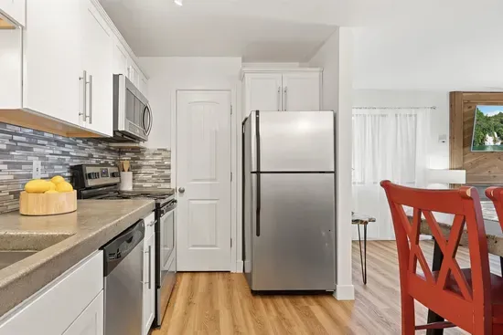 Full kitchen and open concept living