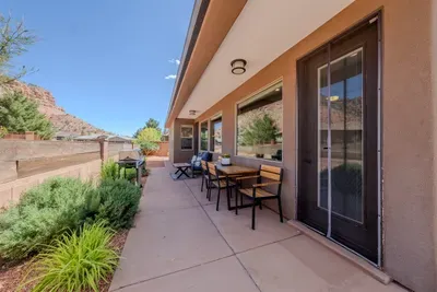 Backyard with Grill and Dining Space