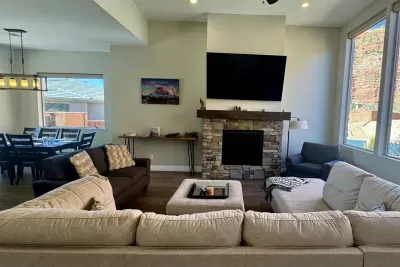 Comfortable living room with smart TV