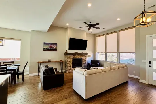 Comfortable living room with smart TV