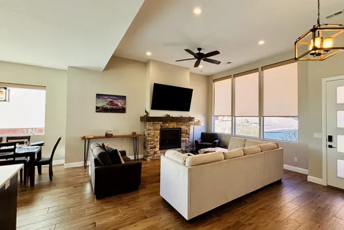 Comfortable living room with smart TV