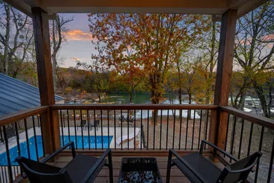 Pool and river view from upper deck