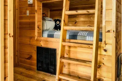 Bunk bedroom with 2 twin beds off the living room