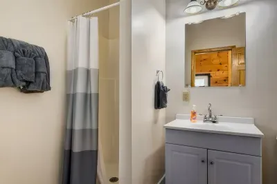 Bathroom attached to theater