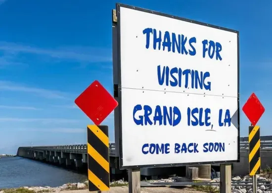 Grand Isle thanks sign