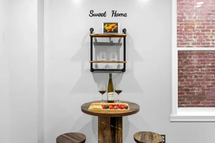 Pub table with two chairs