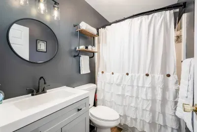 Bathroom #3 ( 3rd Floor).  Full Bath.  Shower and Bathtub Combo.  Towels.  Shampoo. Conditioner. Body Soap.  Hair Dryer.  First Aid.  Cotton Balls.  Q-Tips.  Hand Soap.