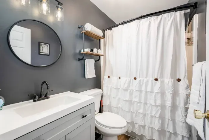 Bathroom #3 ( 3rd Floor).  Full Bath.  Shower and Bathtub Combo.  Towels.  Shampoo. Conditioner. Body Soap.  Hair Dryer.  First Aid.  Cotton Balls.  Q-Tips.  Hand Soap.