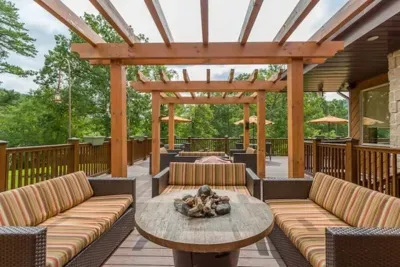 Outdoor seating at Campfire Grill