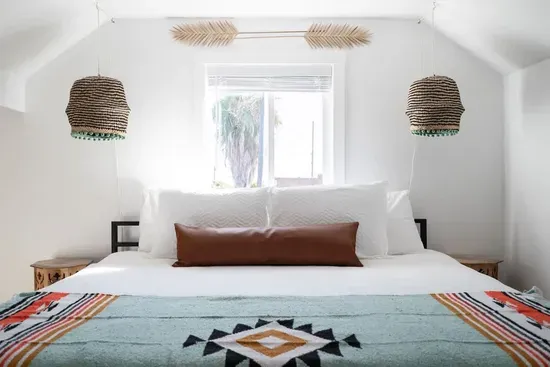 This beachy room comes with a King bed!