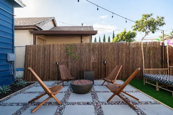 Propane fire pit so you and your love ones can enjoy conversations and smores around a cozy fire.