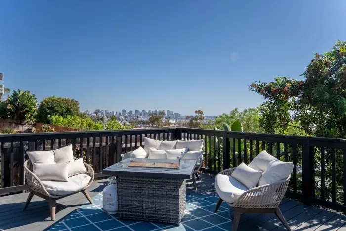Fire pit with a view on the balcony