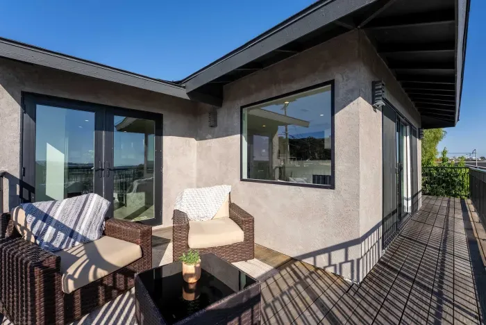 main living area wrap around deck with 180 city panoramic views! 2 sections to sit and enjoy the view!