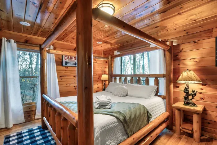 Second bedroom king log bed