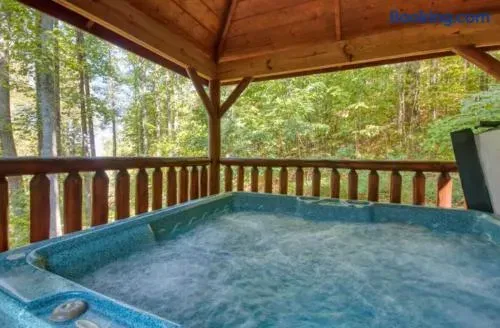 Covered hot tub