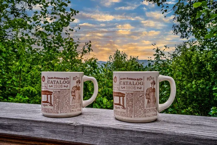 Sunset coffee views from the peaceful, tree-lined deck