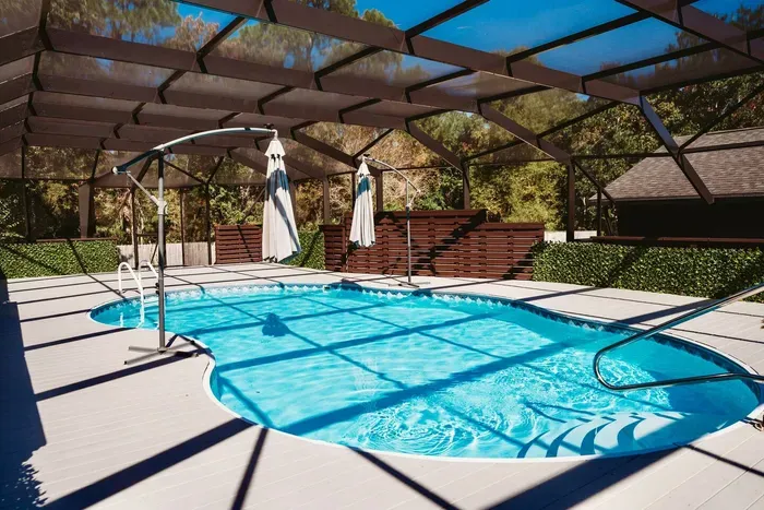 Screen in pool ready for you!