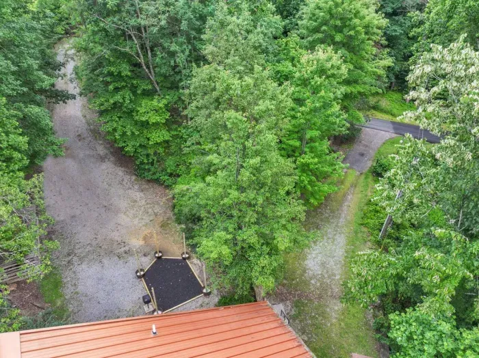 Two massive private driveways with more space than your party can use. Easy ingress and egress. 
