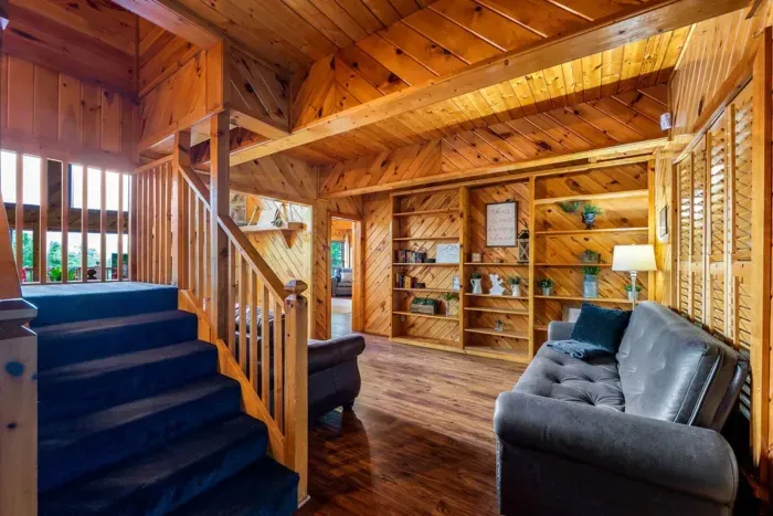 Entryway with sleeper sofas for extra beds 