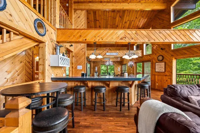 High top table, bar seating, gorgeous decor 