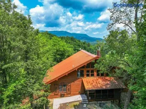 View from front of cabin overlooking the valley