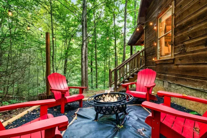 Private fire pit for smores and campfire stories 