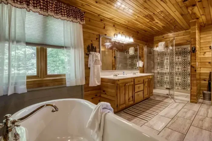 Tile showers, soaking tub, dual vanities, and luxurious comfort 