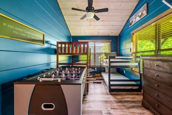 Bright bunk room with foosball, sleeps 4—perfect for kids and teens.