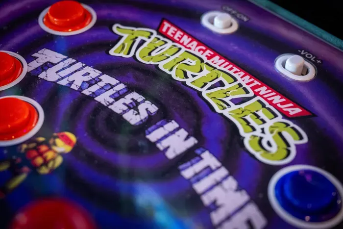 Retro TMNT arcade cabinet—Turtles in Time fun for all ages in the game room