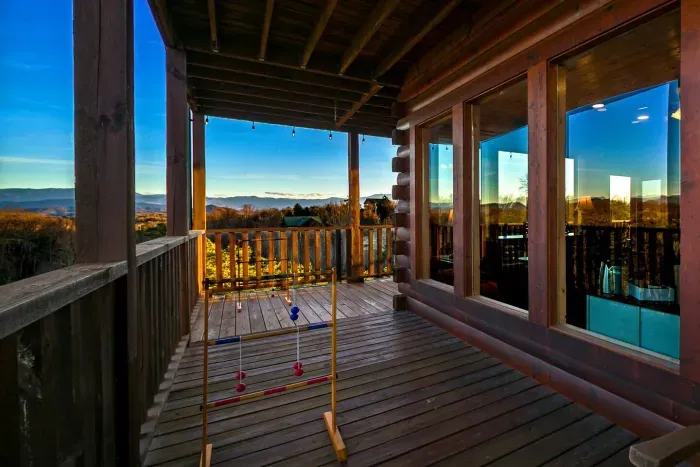 Ladder toss on the deck 
