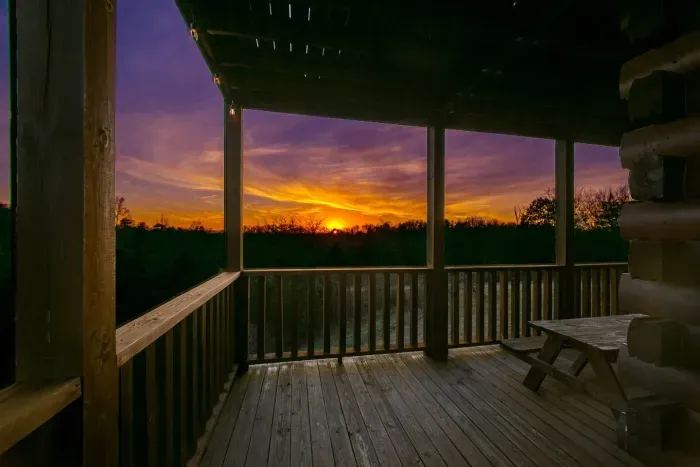 Sunset views from first level deck 