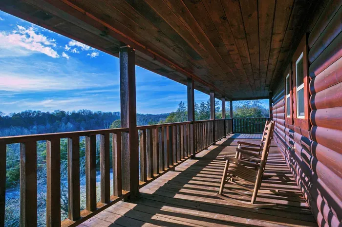 Three wraparound decks with furniture