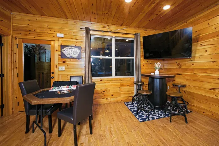 Lounge area with deck access