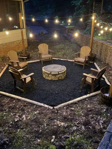 Fire pit with lights 