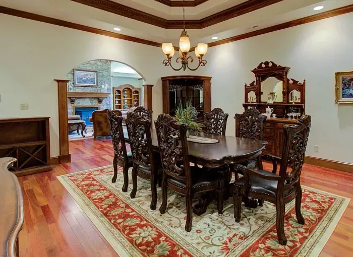 One of three separate dining spaces 