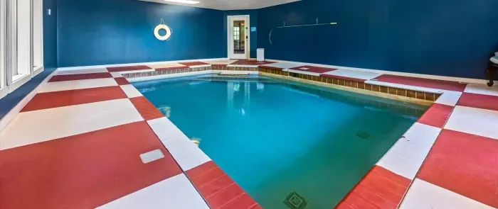 Private indoor pool with bold design and year-round swim appeal