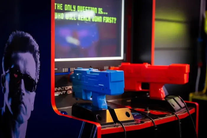 Retro arcade shooter setup for a fun, nostalgic game room experience