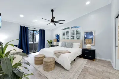 Experience luxury in our spacious suite with a private bathroom, perfect for relaxation and comfort.